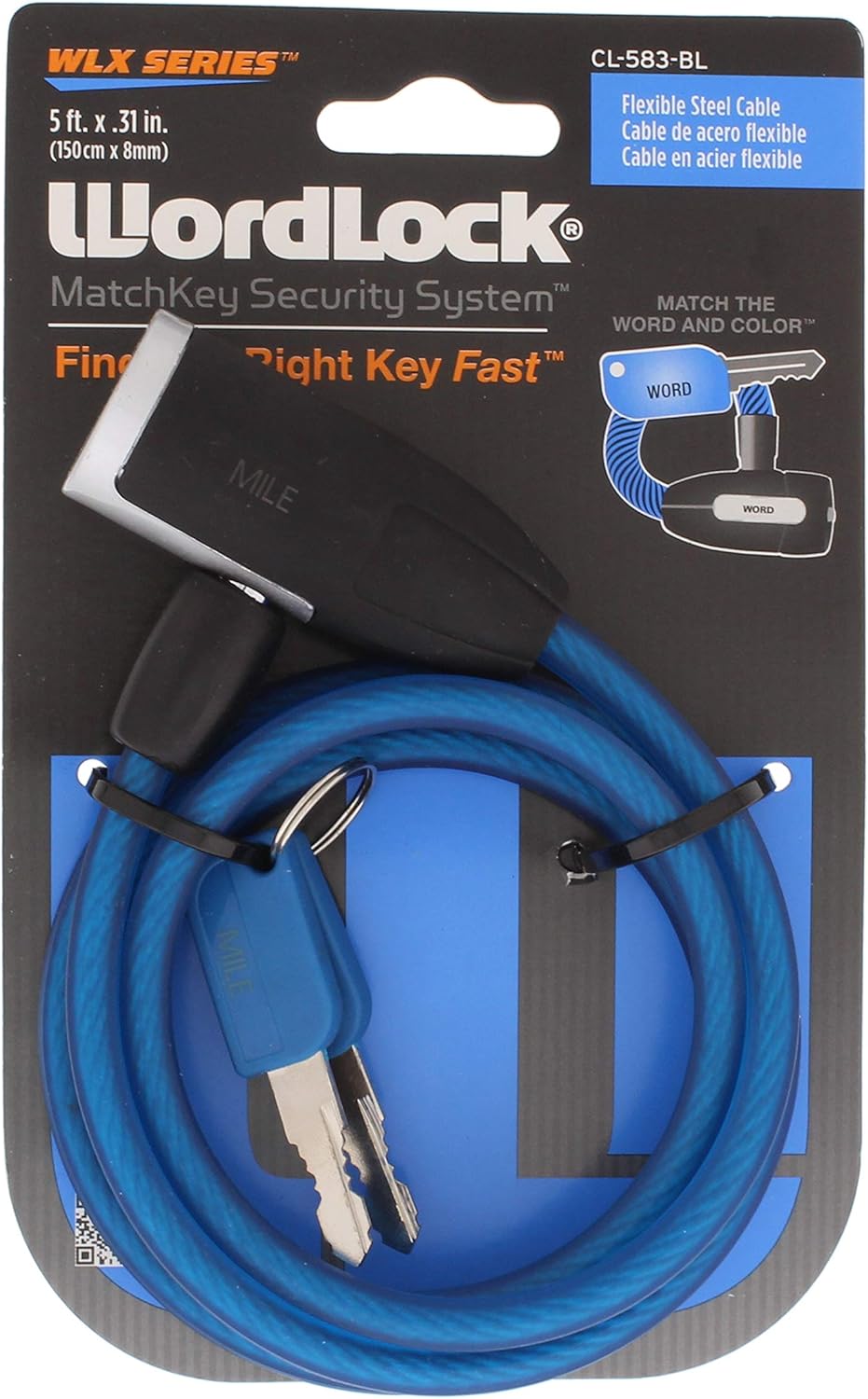 BLACK+DECKER WordLock WLX Hex MatchKey Cable Bike Lock