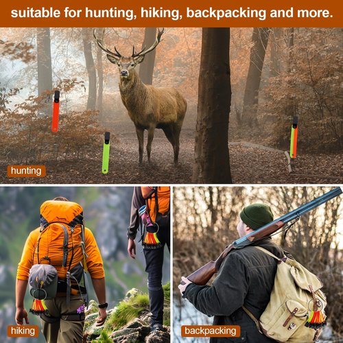 lasuroa 36pcs Reflective Trail Markers, High Visibility Trail Markers with Open Buckle Reflective Trail Marker Clips Hunting Accessories for Tree Stand Hunting Outdoor Hiking Camping