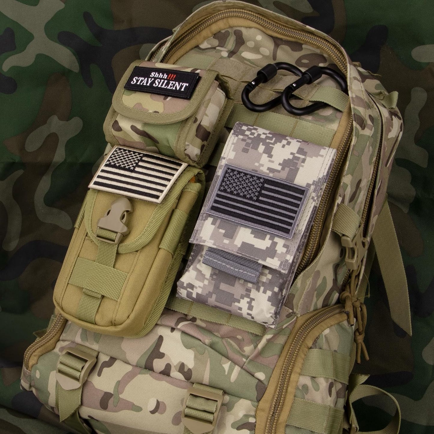 IronSeals Tactical Molle Phone Pouch Holster Waist Belt Pouch with Pull Tab for iPhone 16 Pro Max/16 Pro/16/15 Pro Max/14 Pro Max/ 13 Pro Max/ 12 Pro Max/ 11 Pro Max