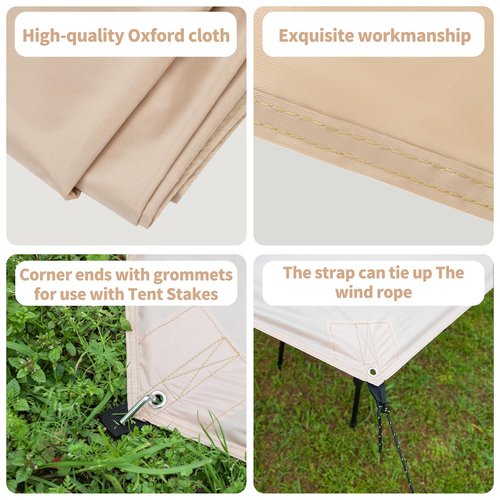 YEEKORO Tent Footprint, 210D Oxford Cloth Camping Tent Tarp, PU 3000 Waterproof Ground Sheet Mat for Tent, Backpacking, Hiking, Beach (102"x91"inch)
