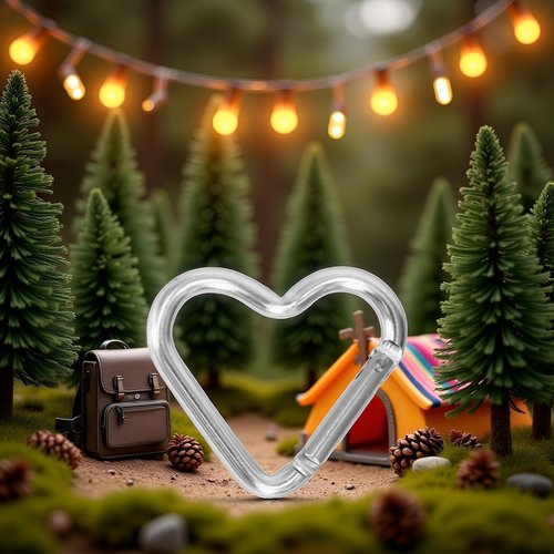 Cute Heart Shaped Carabiner Clip Aluminum Alloy Keychain, Small Carabiner Clip, Spring Snap Key Chain Clips Camping Backpack Clips Heavy Duty Carabiner Lightweight Aluminum Alloy Keychain (Silver)