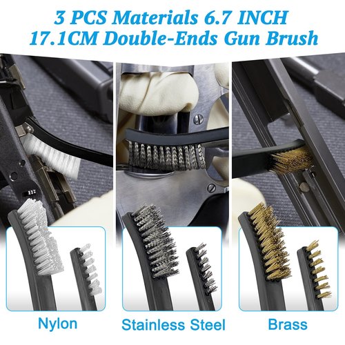 Universal Gun Cleaning Kit - 2 X 2 Inches Patches - 200 PCS 6 Inches Point Swabs - Reusable Foam Swabs / 3 Pcs Gun Cleaning Brush, and A Silicon Gun Cloth Suitable for Most Gun Firearm