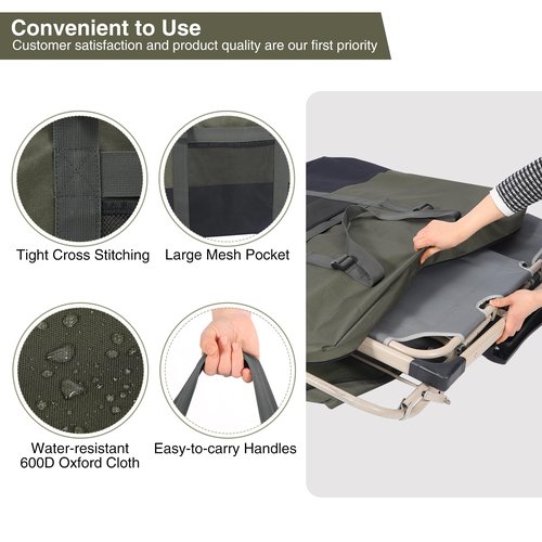 REDCAMP Folding Table Storage Bag, WaterProof Carry Bag with Handles for Folding Picnic Camping Card Table, Green 36" D x 5" W x 30" H