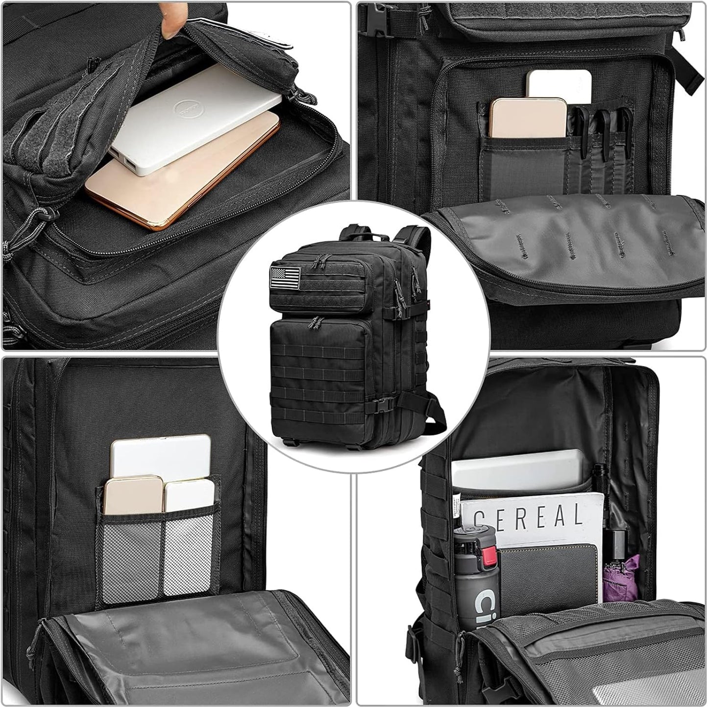 G4Free 45L Military Tactical Backpack 3 Day Assault Survival Molle Pack Bug Out Bag Travel Fishing Backpack Rucksack