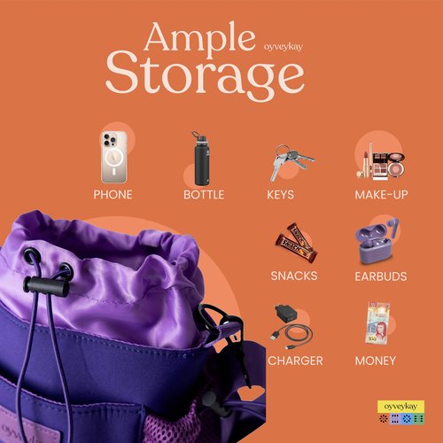 OYVEYKAY Water bottle holder carrier bag tumbler compatible with stanley Hydroflask with adjustable straps and 3 pockets premium quality (Purple)