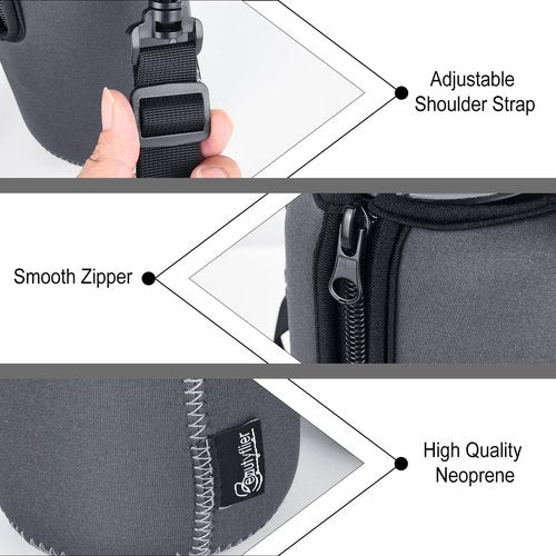 Beautyflier 2pcs Neoprene Water Bottle Sleeve Insulator Cooler, Compatible with 32oz Nalgene Water Bottle, Prevents Condensation, Insulates Beverages Bottle Holder Sleeve for Backpacking, Hiking, Gym