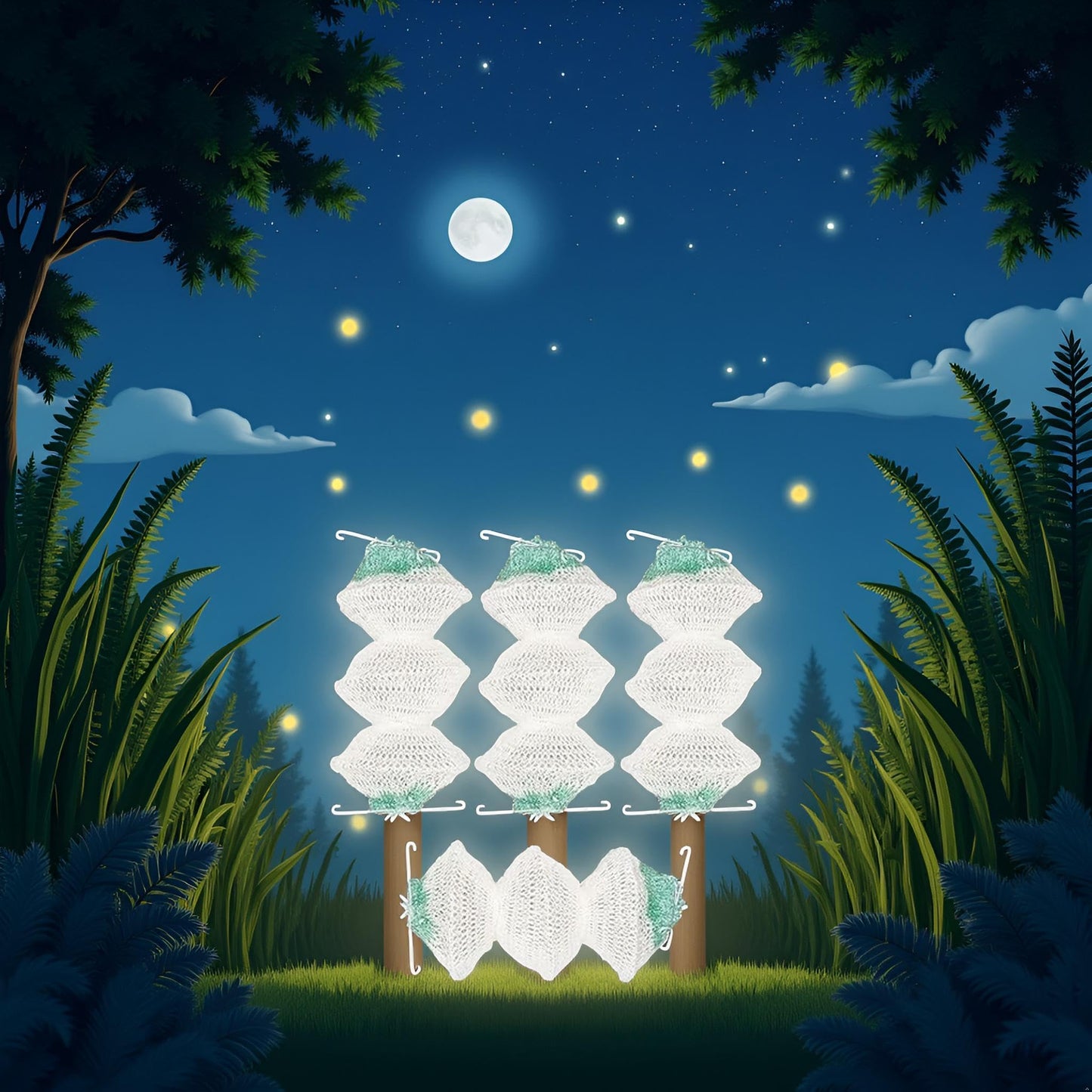 4 Pack Lantern Mantles Bulk Accordion Shape 95 On Attractive Design Double-Clip Three-Layer Gauze Cover Lights and Lanterns