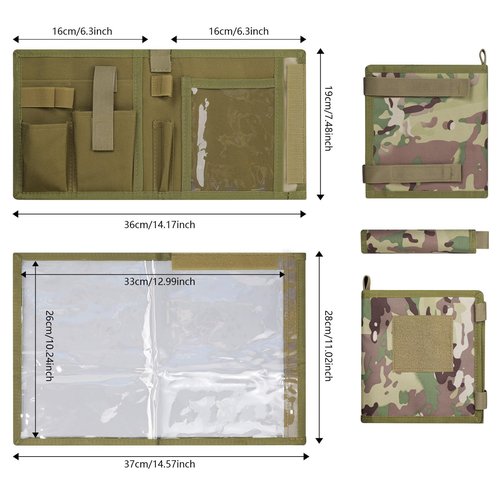 KOSIBATE Map Case, Military Map Protector, Water-resistant Map Pouch Holder for Outdoors or Hiking
