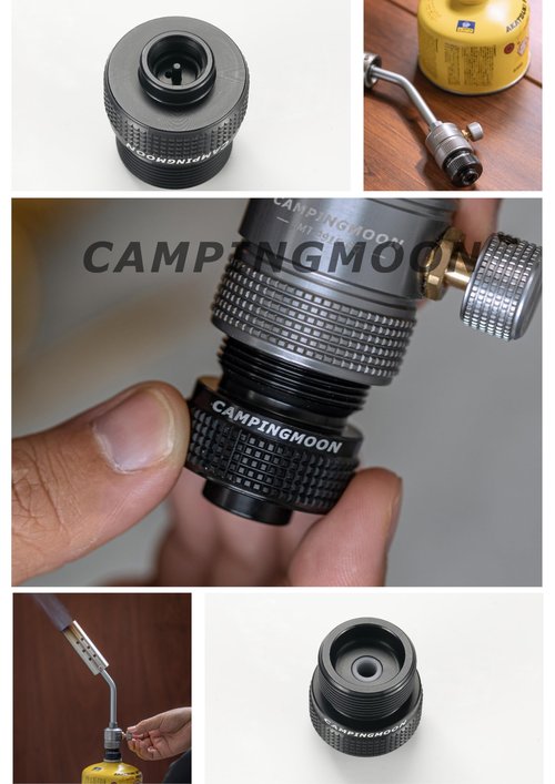CAMPINGMOON Camping Canister Propane Gas Stove Grill Adapter, Input: EN417 Lindal Valve Canister, Output: CGA 600 Connection BKZ20 (Black CGA 600 Adapter)
