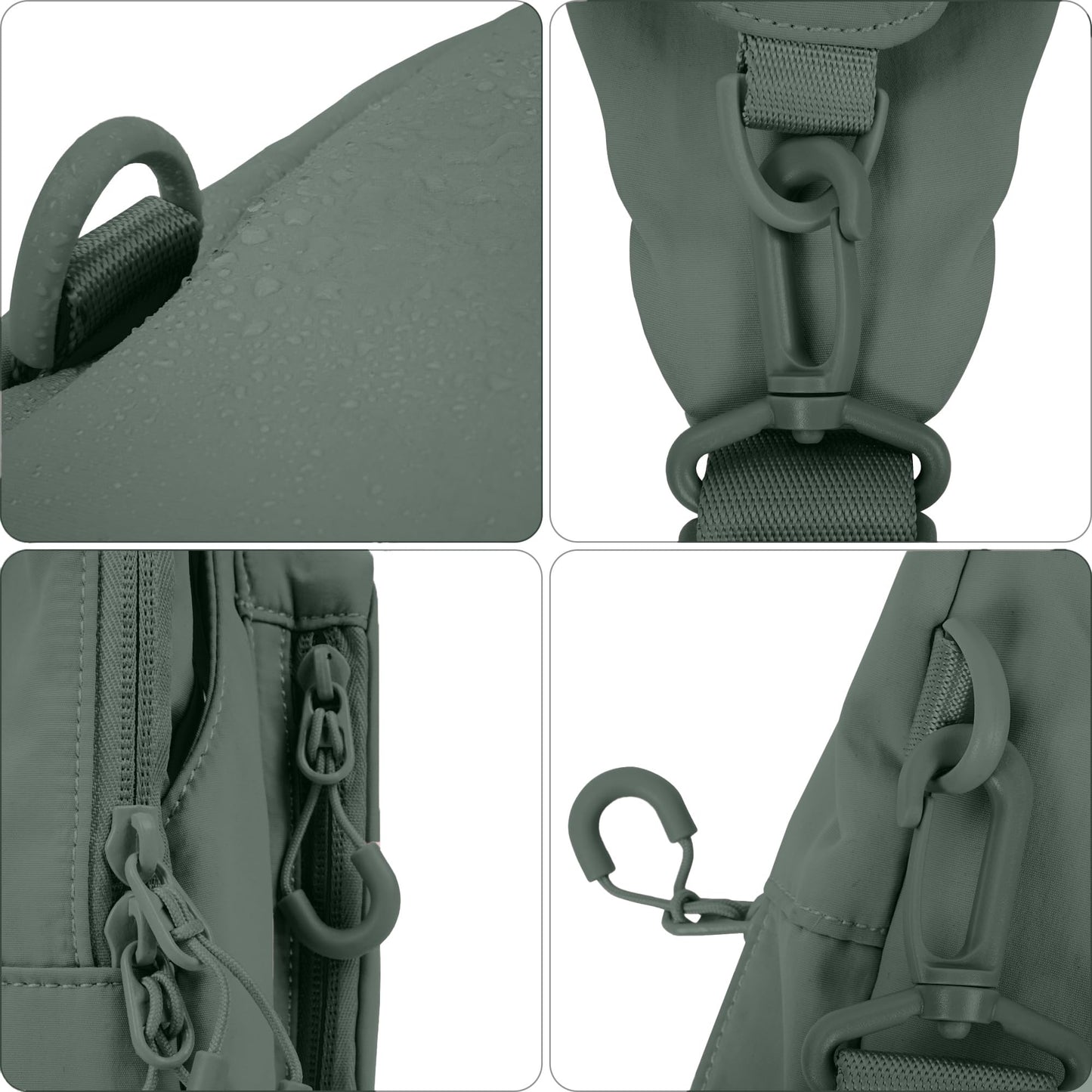 FREE ROCK Small Crossbody Bag For Women Mini Nylon Sling Bag Cross Body Bag Chest Bag For Outdoors Hiking Traveling (Green)