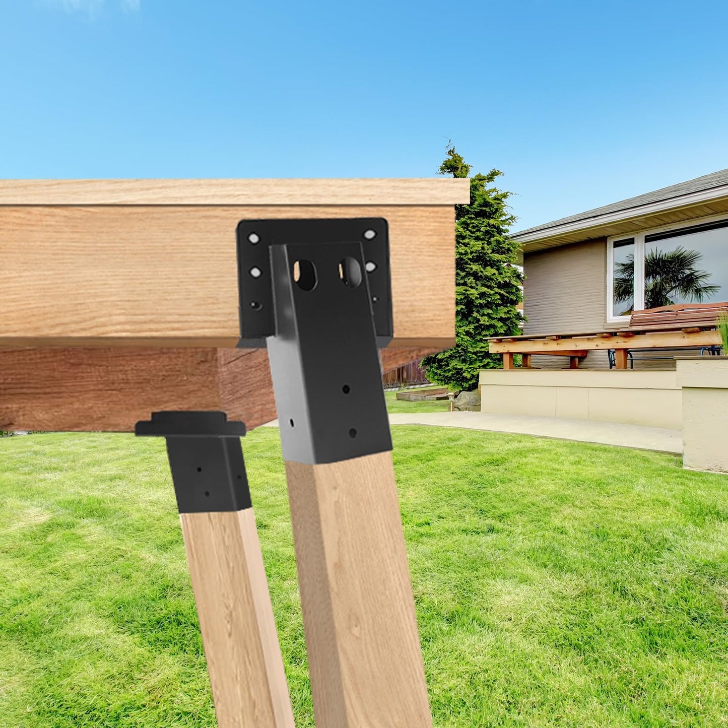 4 Pcs Outdoor 4"x4" Compound Angle Brackets,Deer Stand Brackets for Deer Stand, Hunting Blinds and Tree Houses