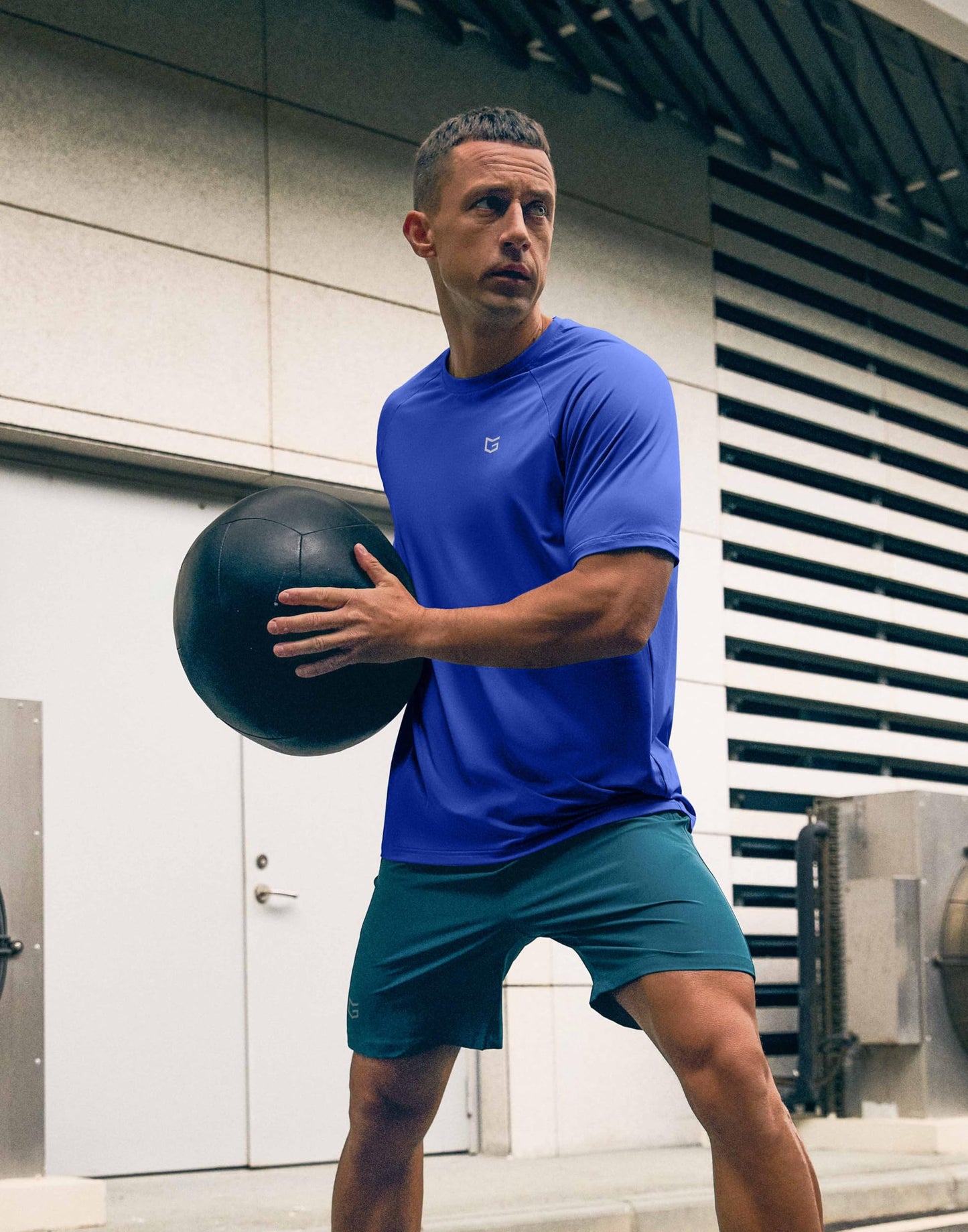 G Gradual Men's Athletic Workout T-Shirts Moisture Wicking Cooling Running Shirts Short Sleeve Performance Tee for Gym Tennis(Royal Blue,4XL)