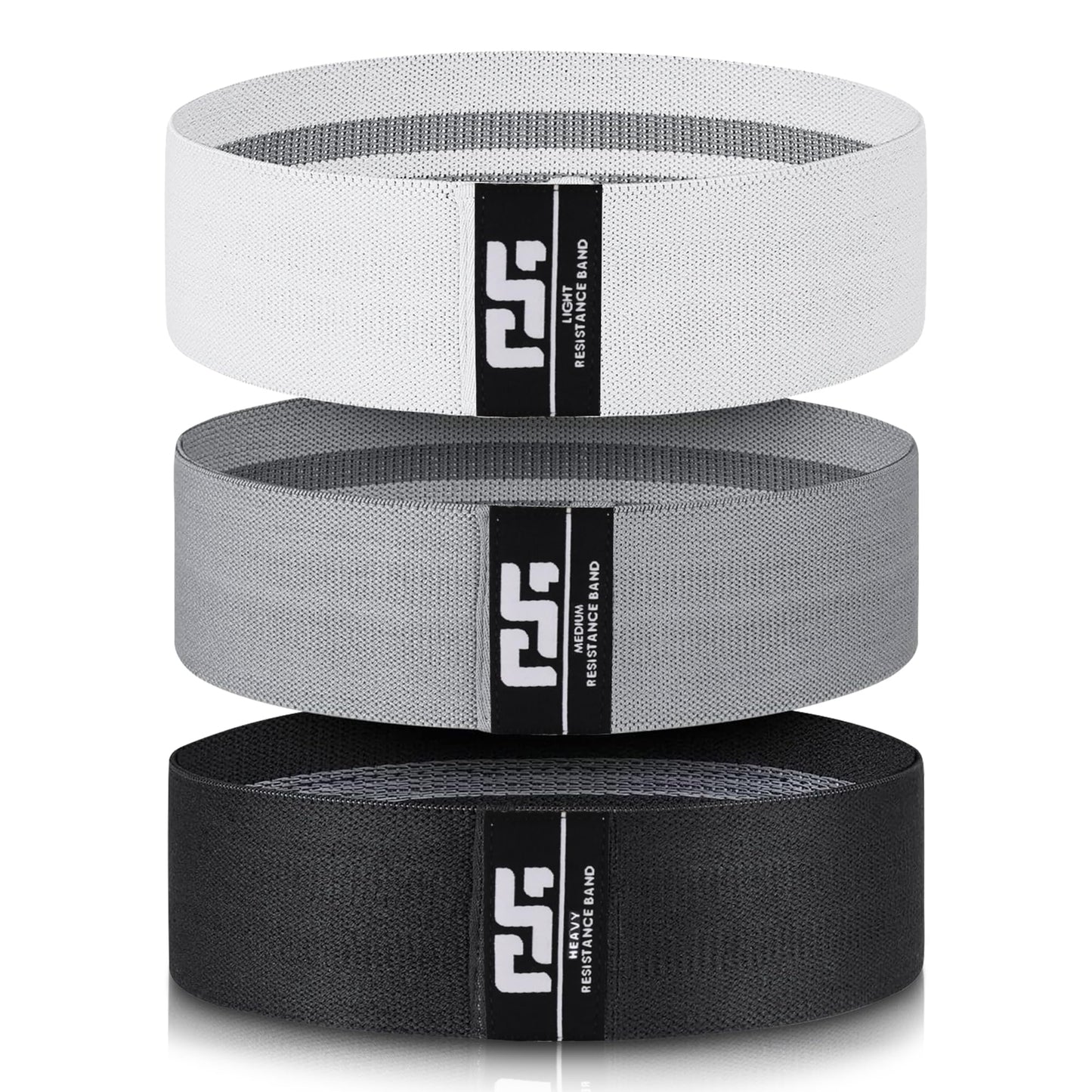 Generic Resistance Bands Set of 3 Heavy Duty Exercise Bands for Strength Training, Yoga, Flexibility, and Squats Includes Carry Bag (White, Grey, Black)