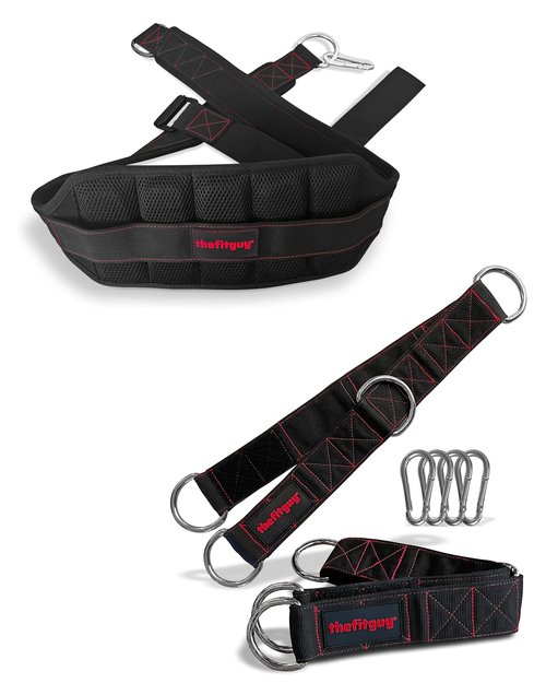 THEFITGUY Ultimate Squat & Strength Bundle – Belt Squat Machine Belt and Multifunctional Gym Extension Straps for Ultimate Full-Body Workouts