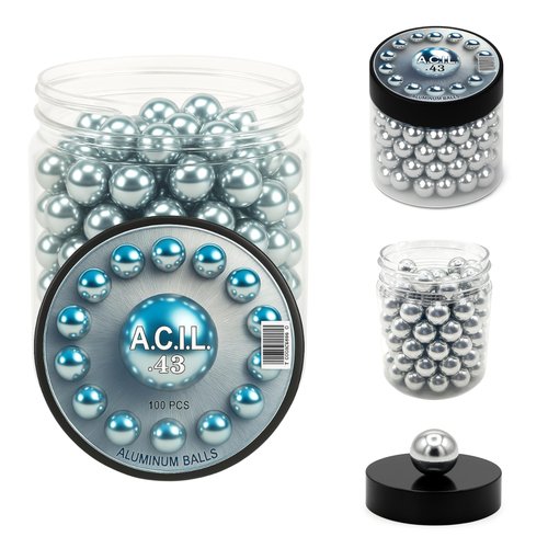 Premium Aluminum Balls in 43 Caliber Solid Resuable Seamless Paintballs for High Impact, Training, Target Practice and Defense .43 Cal.