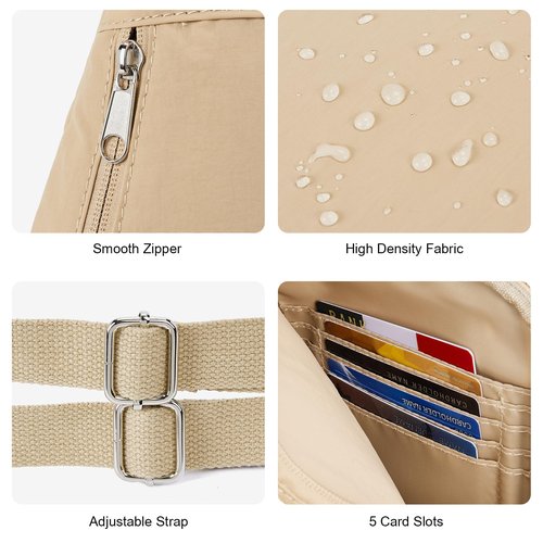 Telena Sling Bag Crossbody Backpack for Women Man 2 in 1 Lightweight Chest Bag Casual Daypack Backpacks for Travel Hiking Khaki