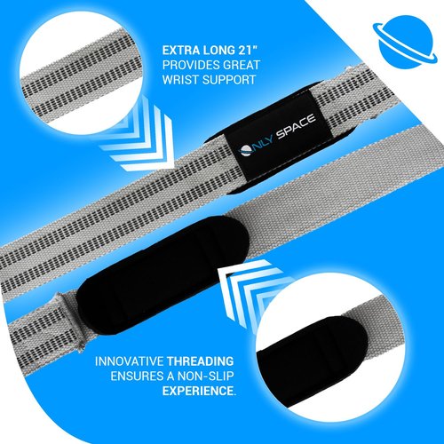 Heavy-Duty Lifting Wraps and Straps - Weightlifting Wrist Wraps and Deadlift Straps - for Men and Women (Grey)