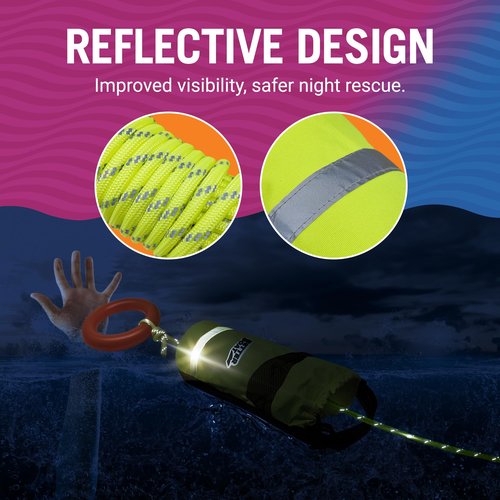 Water Throw Bag for Rescue, 50 FT Rope, Water Rescue Equipment with Line Bag, Ideal for Kayak, Larger Boats, and Emergency Use