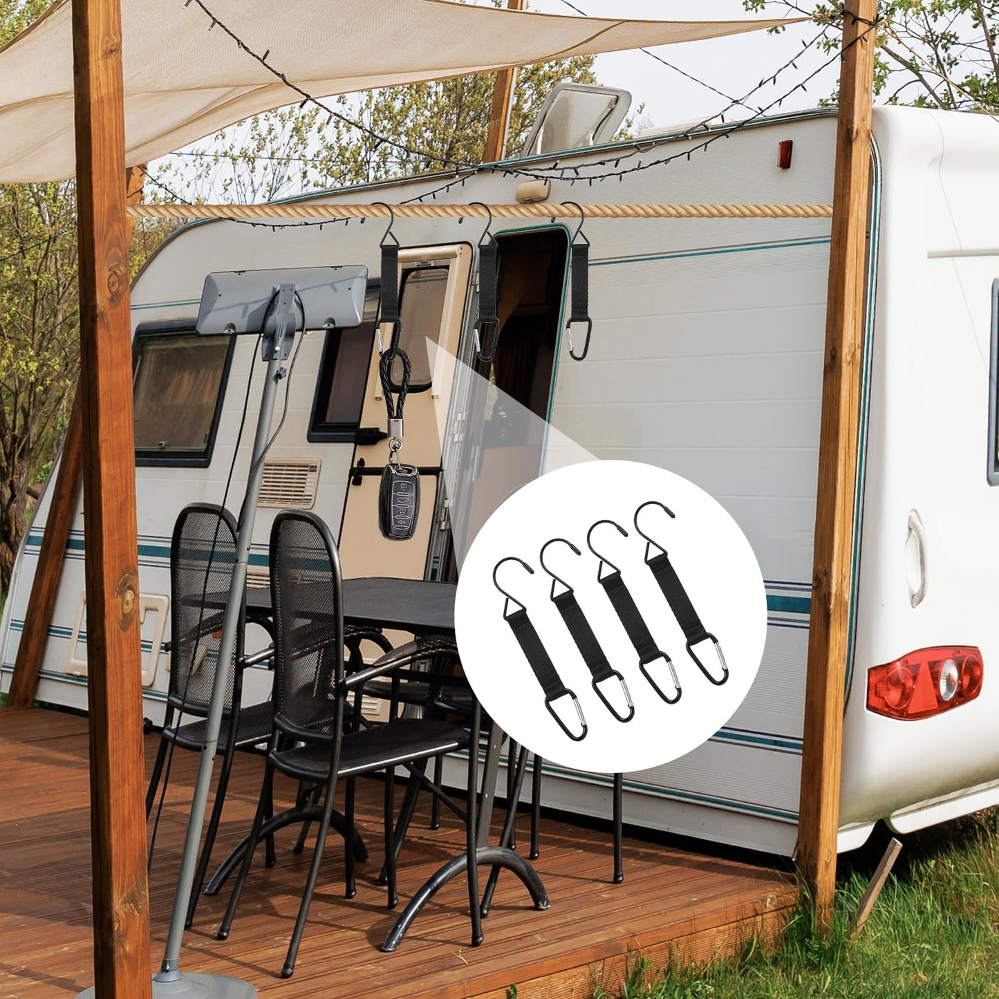 4 Pieces Fence Hooks for Baseball Tennis,Football Bag,Water Cup Backpack Nylon Safety Buckles Fence Hooks Multifunctional Hanging Buckles Metal Hooks for Softball Outdoor Sports Equipment