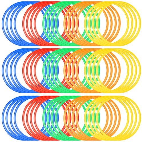 Deekin 80 Pcs Agility Rings Speed and Agility Training Rings Multicolored Exercise Speed Ring Circle Jumping Hoops for Training Toss Equipment, 15"