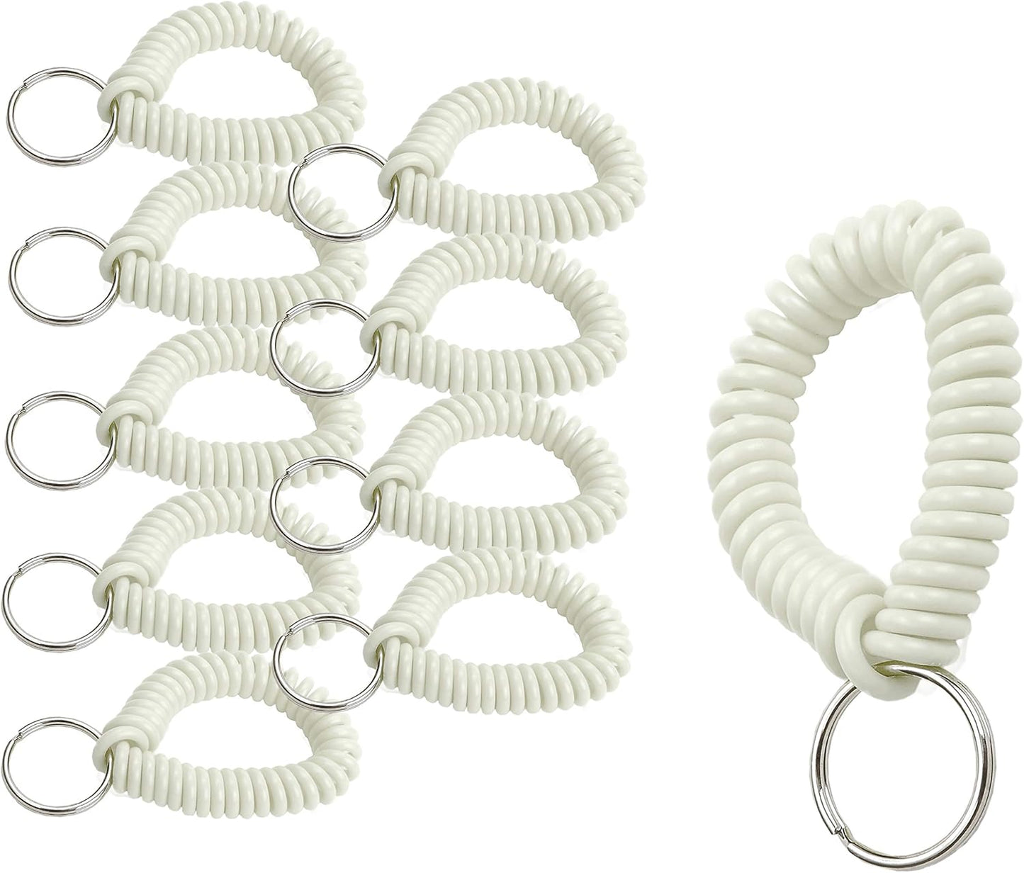 ucky Line 2” Spiral Wrist Coil with Steel Key Ring, Flexible Wrist Band Key Chain Bracelet, Stretches to 12”, Purple, 10 Pack (41065)