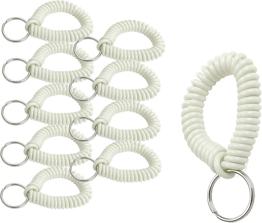 ucky Line 2” Spiral Wrist Coil with Steel Key Ring, Flexible Wrist Band Key Chain Bracelet, Stretches to 12”, Purple, 10 Pack (41065)