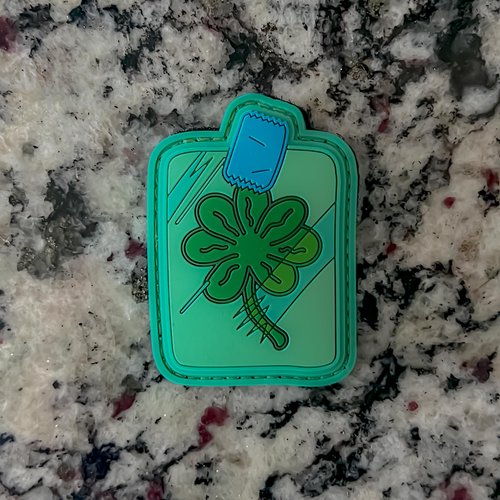 Lucky Seven Leaf Clover PVC Morale Patch | Hook & Loop Backing