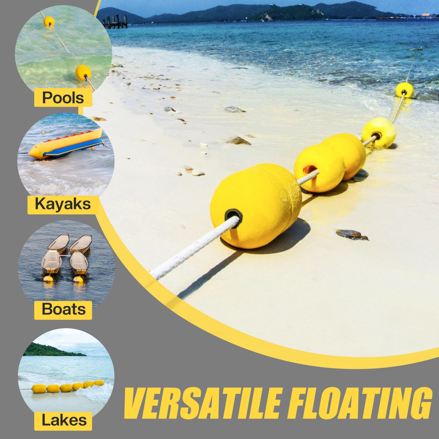 JOGFFDE Rope Floats Marine Buoys Floats Deep Water Fishing Marker Buoys Bulk Crab Trap Buoy Floats Marine Anchor Rope Float for Boats Swimming Kayak Crabbing Trail Dock Pool(TF17-4PCS)
