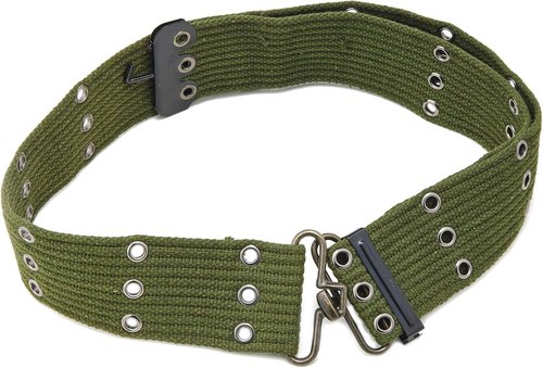 DARTMOOR G.I. Army Stainless Steel Canteen Military with Cup and Green Nylon Cover Waist Belt for Camping Hiking