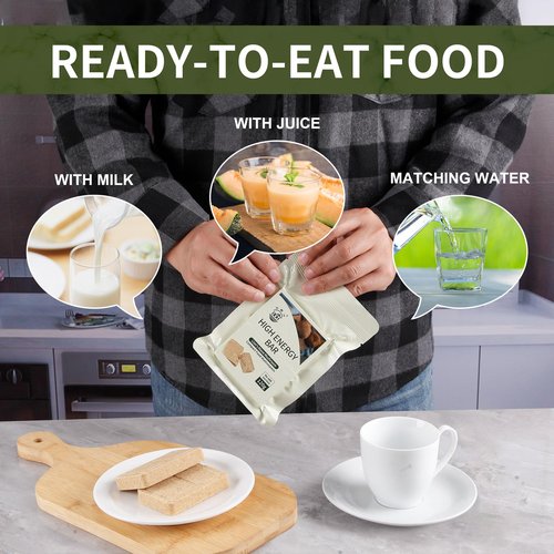 Emergency Food Ration Bars, Survival Tabs Supply for Outdoor Camping Snowstorm Earthquake Disaster Preparedness Kit, Original Flavor 250g & Mushroom Flavor 120g
