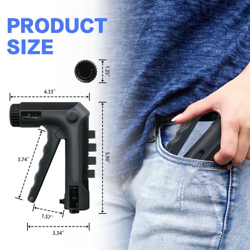 HXD-ERGO Grip Strength Trainer with Finger Exerciser, Adjustable Resistance Hand Gripper, Hand Exerciser with Counting for Muscle Building and Injury RecoverStrength (Black)
