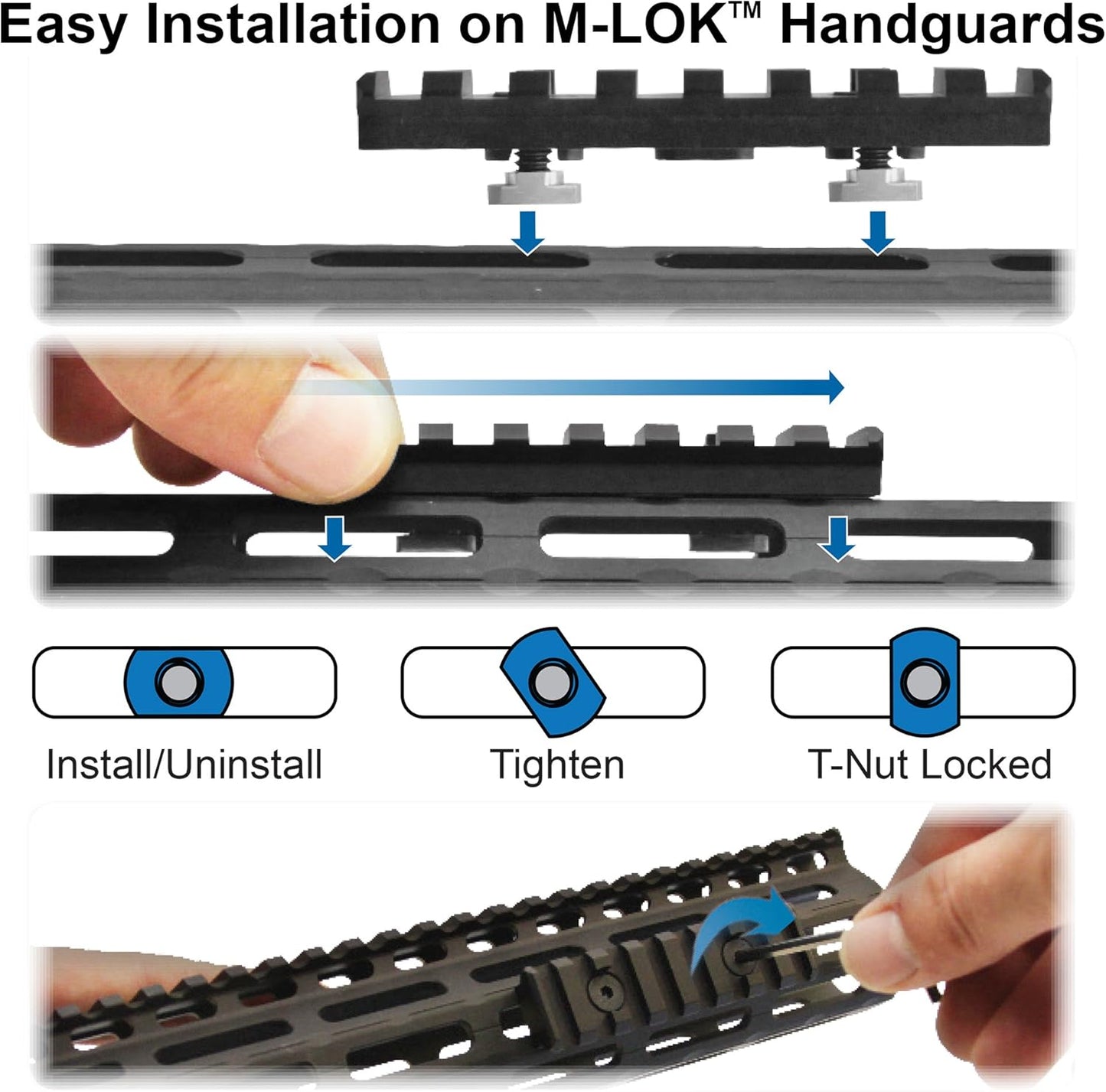 UTG PRO 4-Slot Picatinny Rail Section, Black