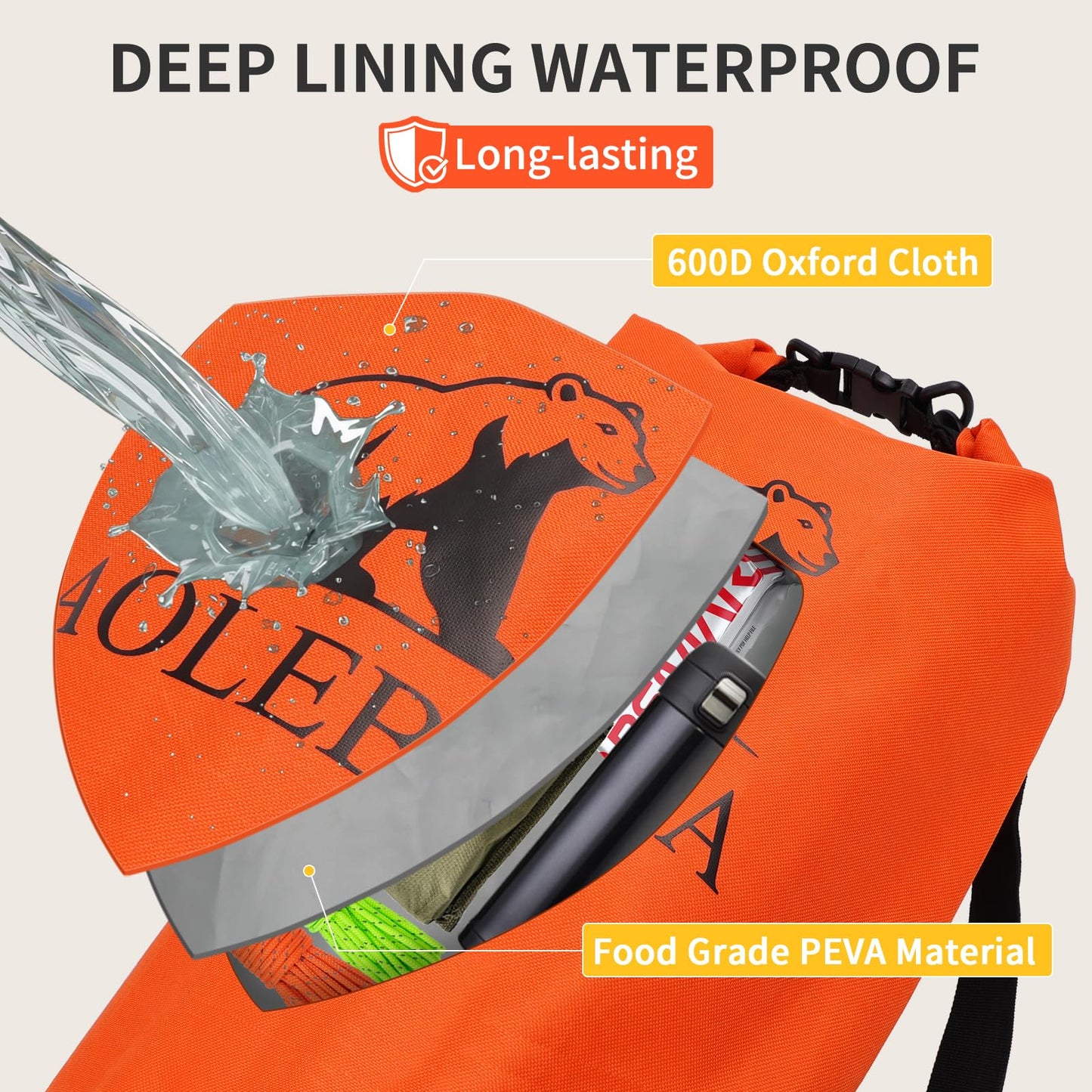 AOLEBA Ultralight Bear Bag Kit - 10L Bear Proof Food Storage for Backpacking & Camping, Includes Reflective Paracord Rope, Survival Gear for Outdoor Adventures