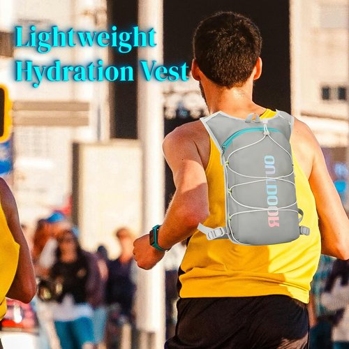 Hydration Backpack with 2L Water Bladder, Water Bottle Backpack for Women&Men,5 oz Ultra Lightweight Water Backpack for Running Cycling Hiking Camping