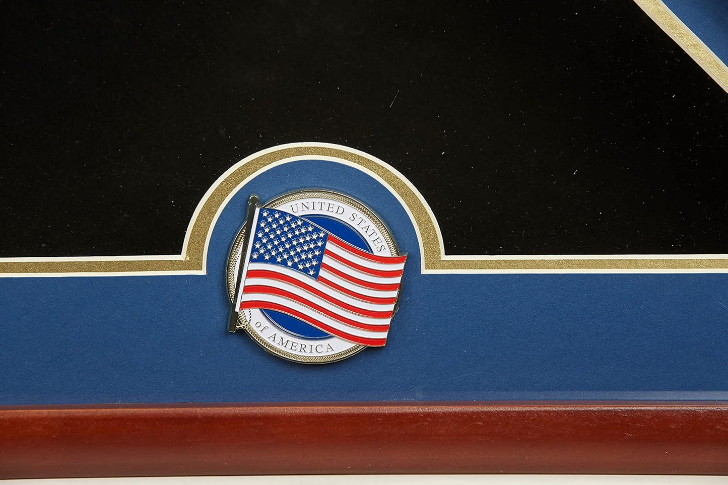 US Flag Display Case with Air Force Medallion Crafted from Premium Quality Materials - Made in USA
