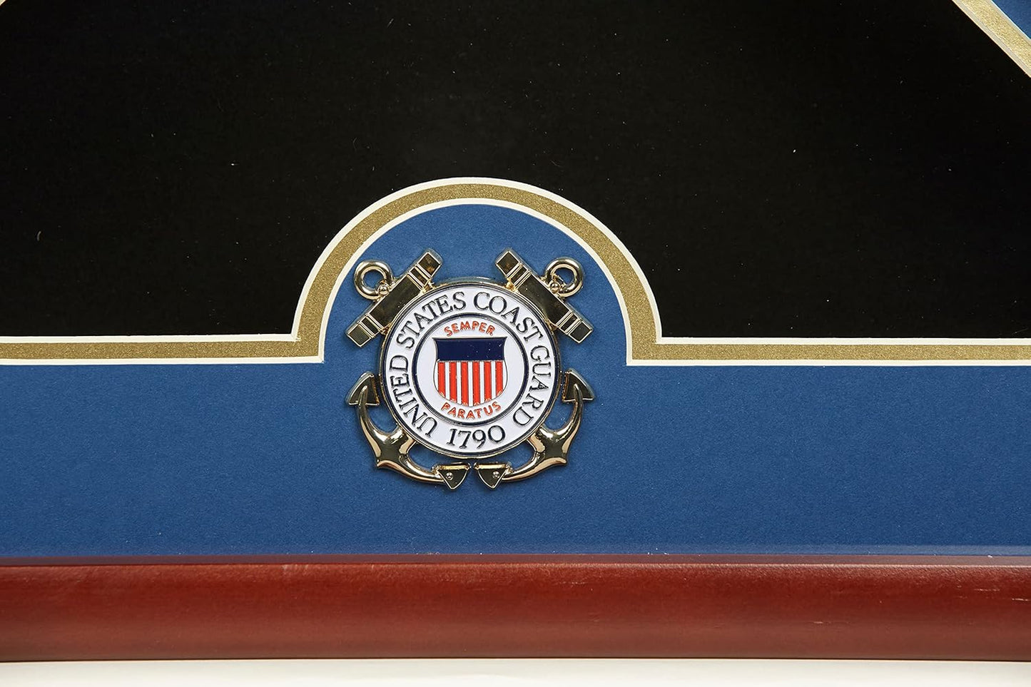 US Flag Display Case with Air Force Medallion Crafted from Premium Quality Materials - Made in USA