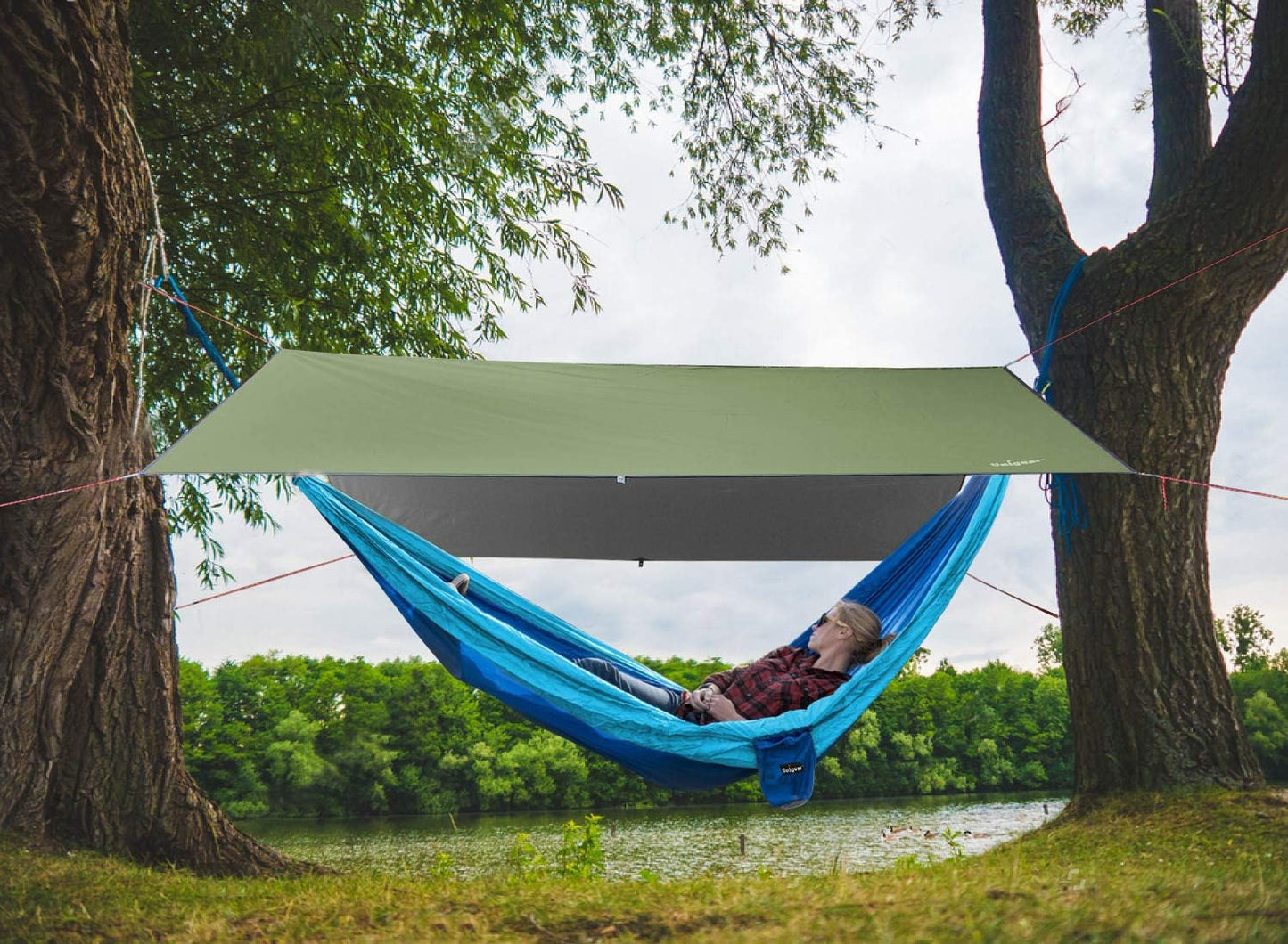 Unigear Hammock Rain Fly, 16.4/14.4/13/10ft Camping Tarp, UV Protection & Waterproof & Lightweight for Camping, Backpacking and Outdoor Adventure (Brown,10 * 10ft)