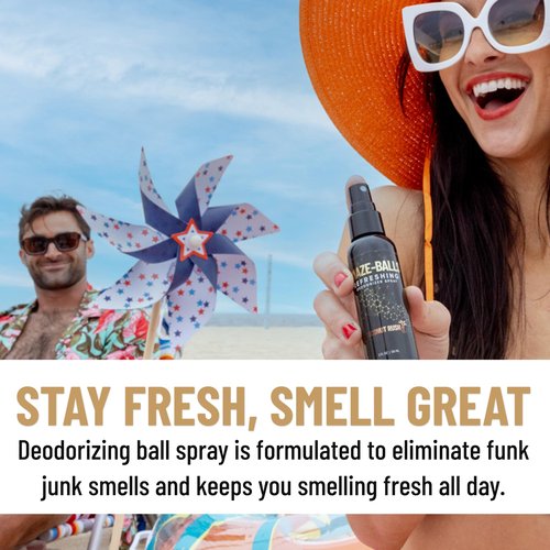 Derm Dude Amaze Ball Deodorant Spray for Men | Anti-Chafing Groin & Sack Spray with DeoPlex & Aloe Vera | Odor & Sweat Control for Private Parts | MVP Scent, Talc-Free, 2oz (1 Pack)