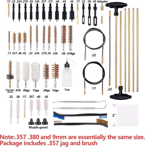 BOOSTEADY Gun Cleaning Kit Universal Gun Cleaning Kit Shotgun Pistol Cleaning Kit with Lightweight Organized Carrying Case Gun Cleaning Supplies Gun Cleaner Bottle Brass Jags and Tips