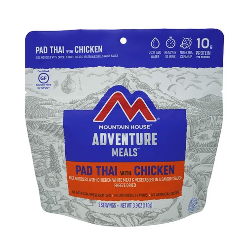 Mountain House Chicken Fried Rice and Pad Thai with Chicken Freeze Dried Backpacking & Camping Food Bundles (2 Servings Each)