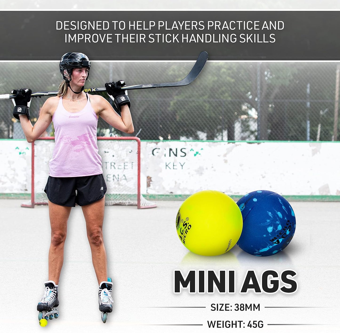 Official Size Franklin Sports NHL Street Hockey Balls | No Bounce | Assorted Colors