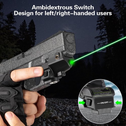 Laswin Picatinny Laser for Gun, Green Laser Sights for Pistols, Tactical Laser Beam for Glock, Sig, Taurus, Beretta, S&W, and Canik, with 20mm Rail or Weaver Accessories