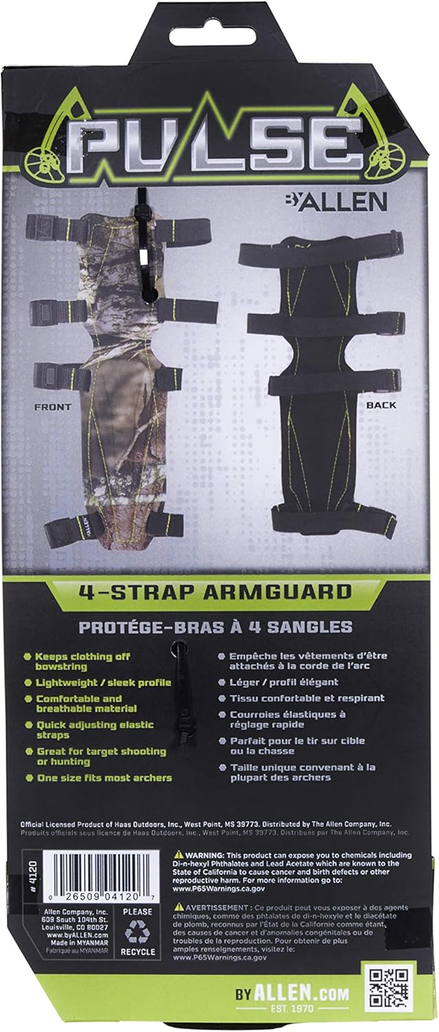 Allen Company Pulse Molded 4-Strap Archery Armguard, 12", Mossy Oak Break-Up, One Size (4120)