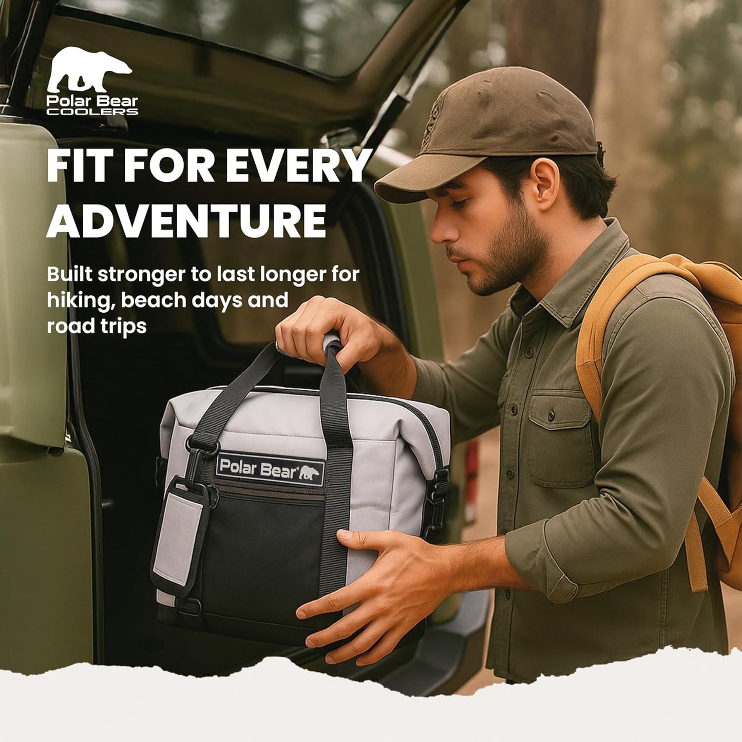 Polar Bear Coolers - Original Nylon Soft Cooler Bag - Insulated Leak Proof Beach Cooler Bag, Small Thermal Bags for Travel - Heavy Duty & Portable - Sweat Proof Picnic Carrier