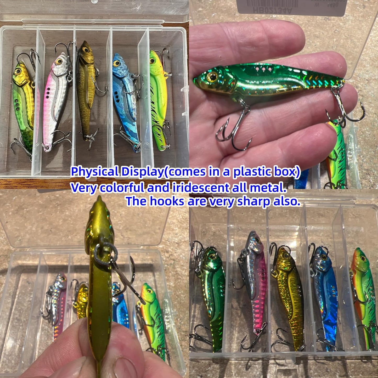 5PCS Metal Blade Baits - Hard Metal VIB Fishing Lures for Bass Fishing Lures, 20g Sinking Jigging Spoons Hard Swimbait, Fishing Spoon Lures Spinner Spoon Blade for Bass Walleye Trout