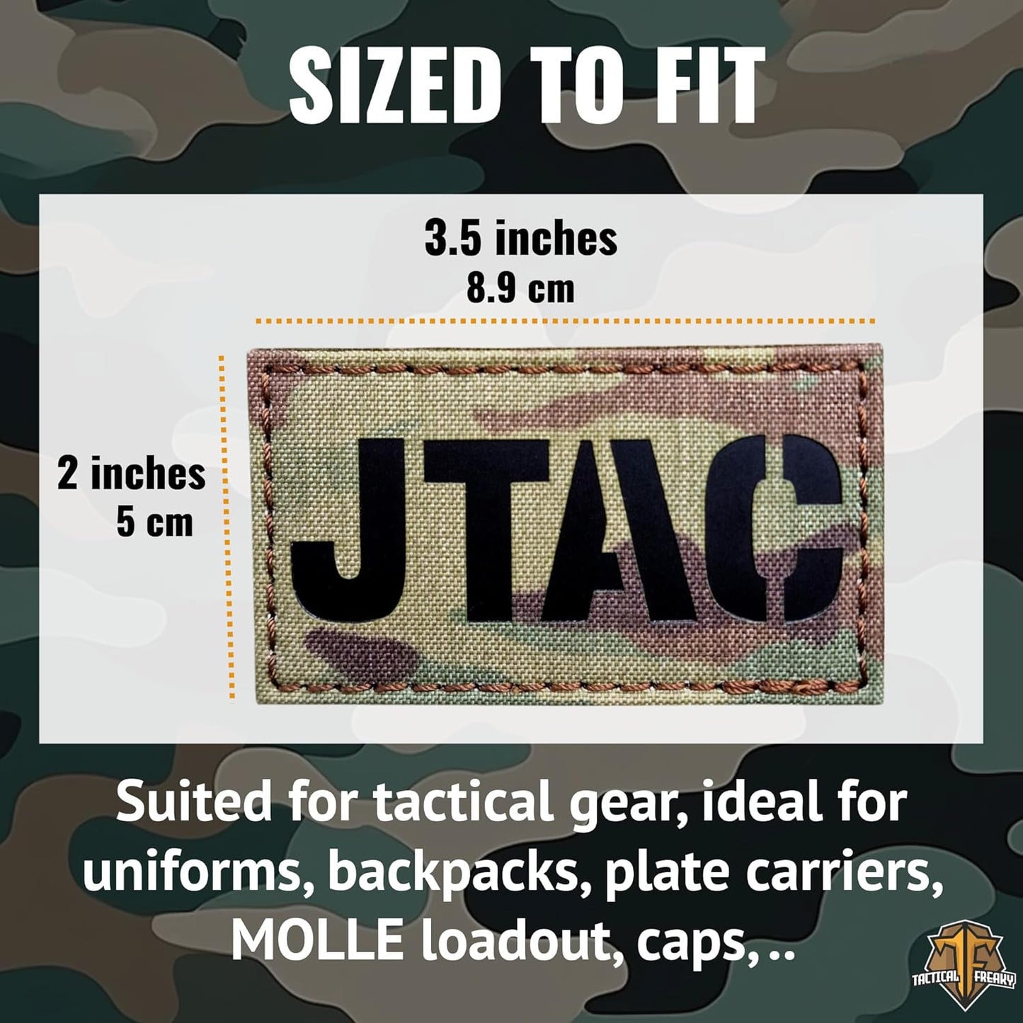 JTAC IR Patch Joint Terminal Attack Controller Air Support FAC Infrared 3.5x2 Tactical Morale Patch Hook Backing Multicam