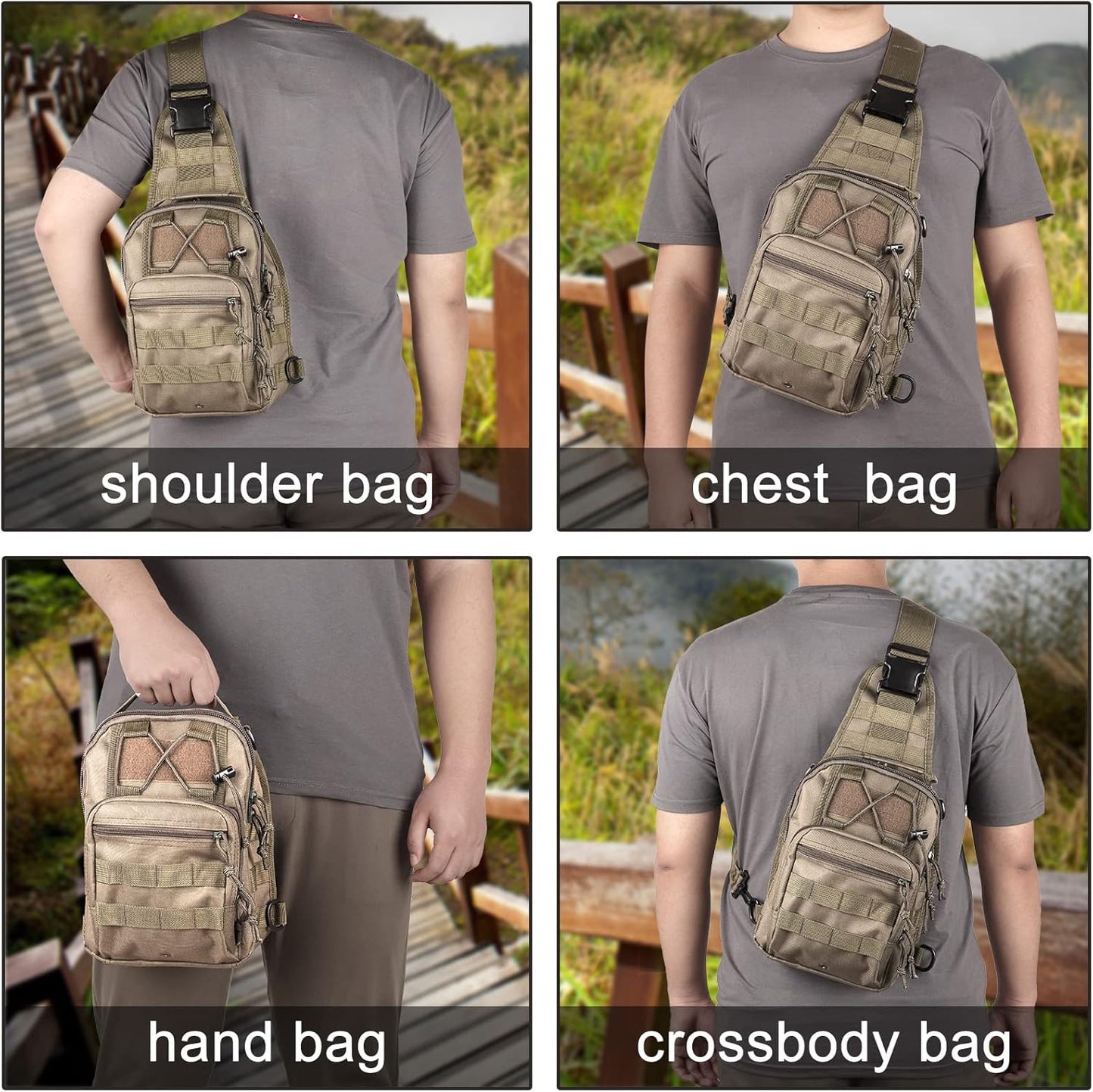 Tactical Waterproof Sling Backpack - Molle Crossbody Chest Bag for Outdoor EDC