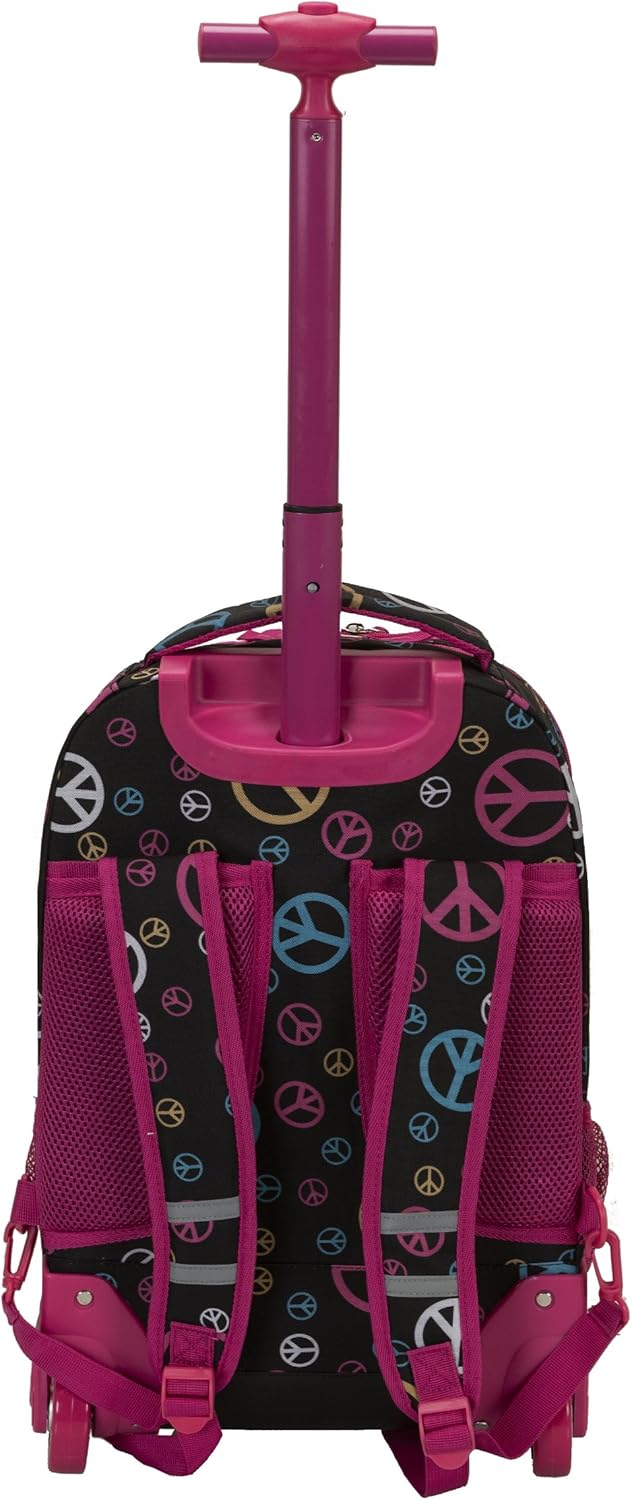 Rockland Single Handle Rolling Backpack, PURPLEPEARL, One Size