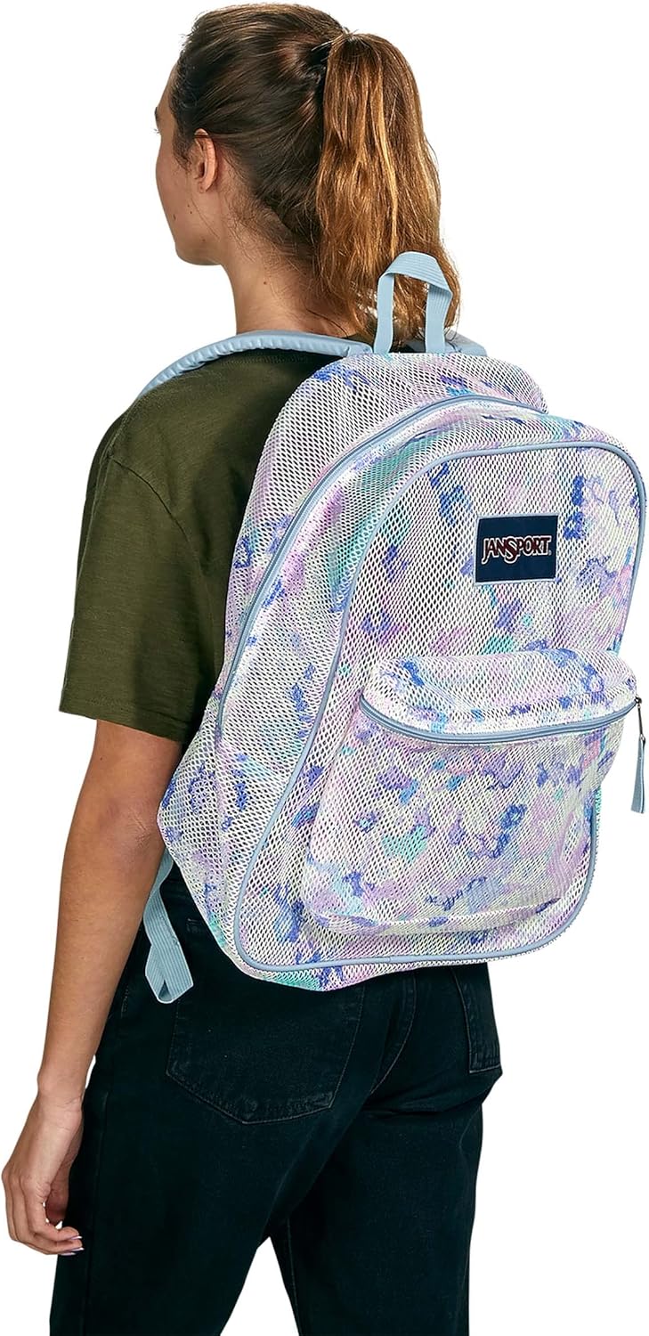JanSport Mesh Pack - See Through Backpack Ideal for Class, Work, Travel, or Beach Outings, Black