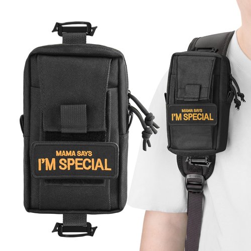 MCCC Cell Phone Pouch for Backpack Shoulder Strap, Belt & Vest fits Molle System, Small EDC Tactical Pouch with Zipper